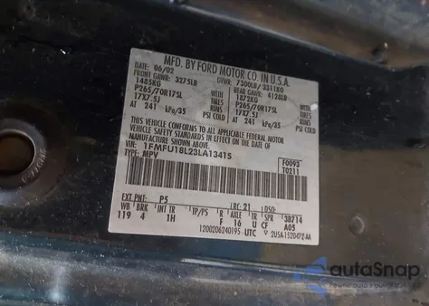 2003 Ford Expedition Eddie Bauer из США, поврежденный, VIN 1FMFU18L23LA13415